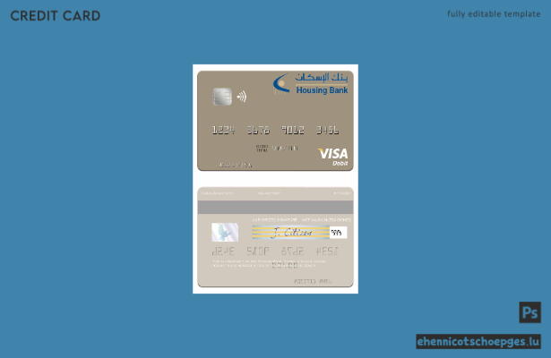Beispielvorschau der Visa-Debitkarte der Yemen Housing Bank
